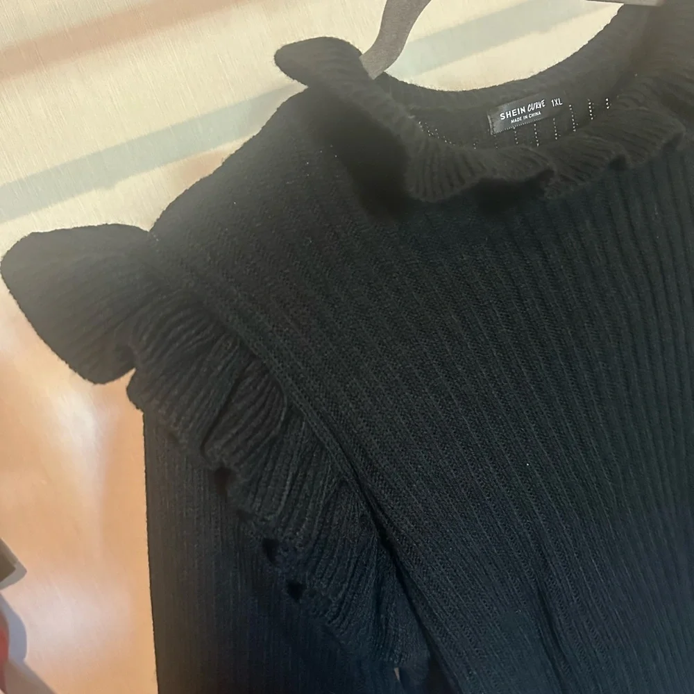 SHEIN Black Ruffled Sweater - Picture 2 of 3